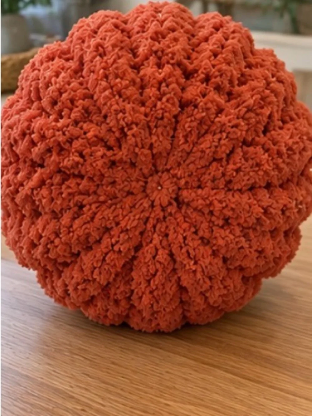 🍂 Handmade Chunky Pumpkin – Burnt Orange Fall Décor 🎃